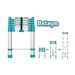 Aluminium Telescopic Ladder – 8 Steps