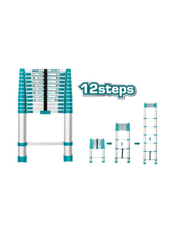 Aluminium Telescopic Ladder – 12 Steps