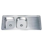 Asahi 1160 x 500 x 180mm Stainless Steel Kitchen Sink with Double Bowl & Single Tray