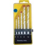 Masonry Drill Bit Set 4, 5, 6, 8, 10 MM.