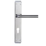 Silver Black Lever Handle