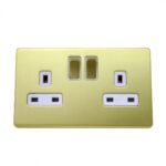 A406 13A 2GANG SWITCH SOCKET GOLD